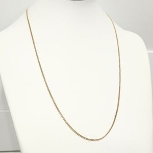 Vintage 12K Gold Filled Curb Chain Necklace GF 12kt Gold 24-inch Long Chain